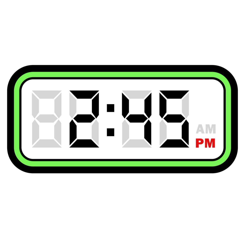 Digital Clock Time at 2.45 PM, Digital Clock 12 Hour Format png