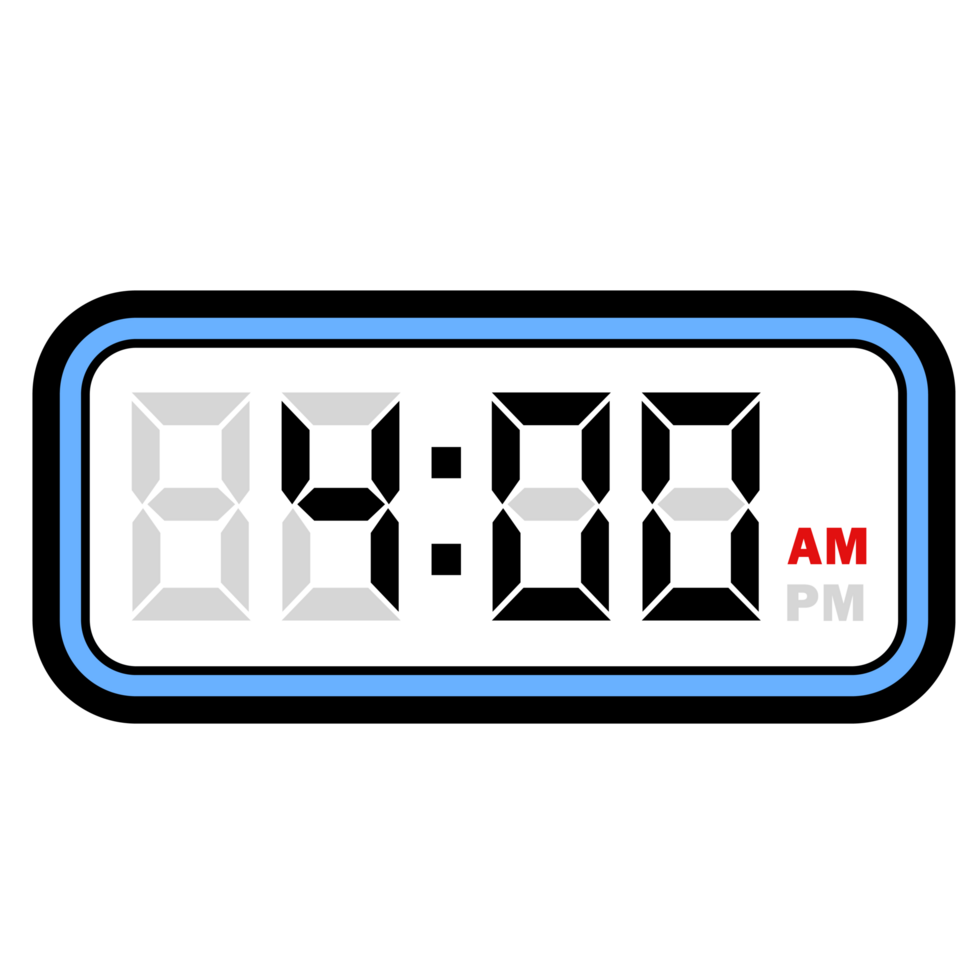 Digital Uhr Zeit beim 4.00 Bin, Digital Uhr 12 Stunde Format png