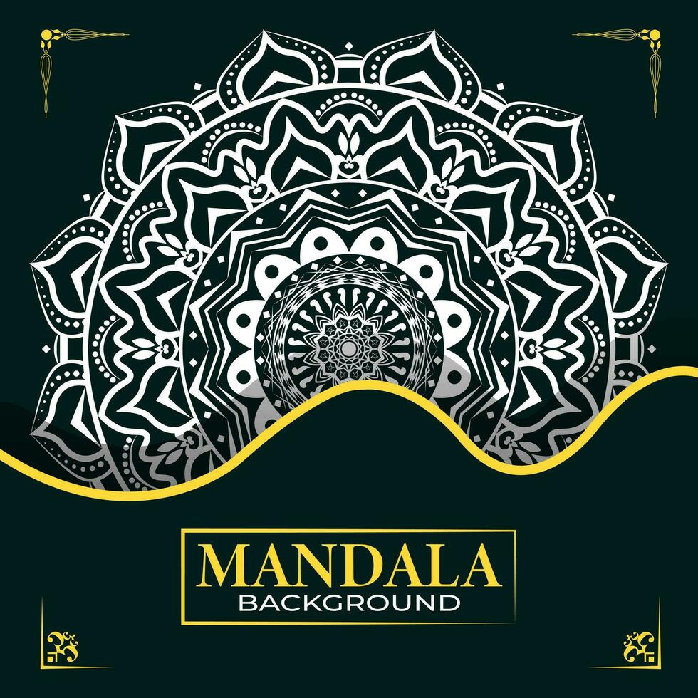 nuevo lujo mandala antecedentes moderno plantilla, con vistoso oro mandala único ornamento modelo. vector