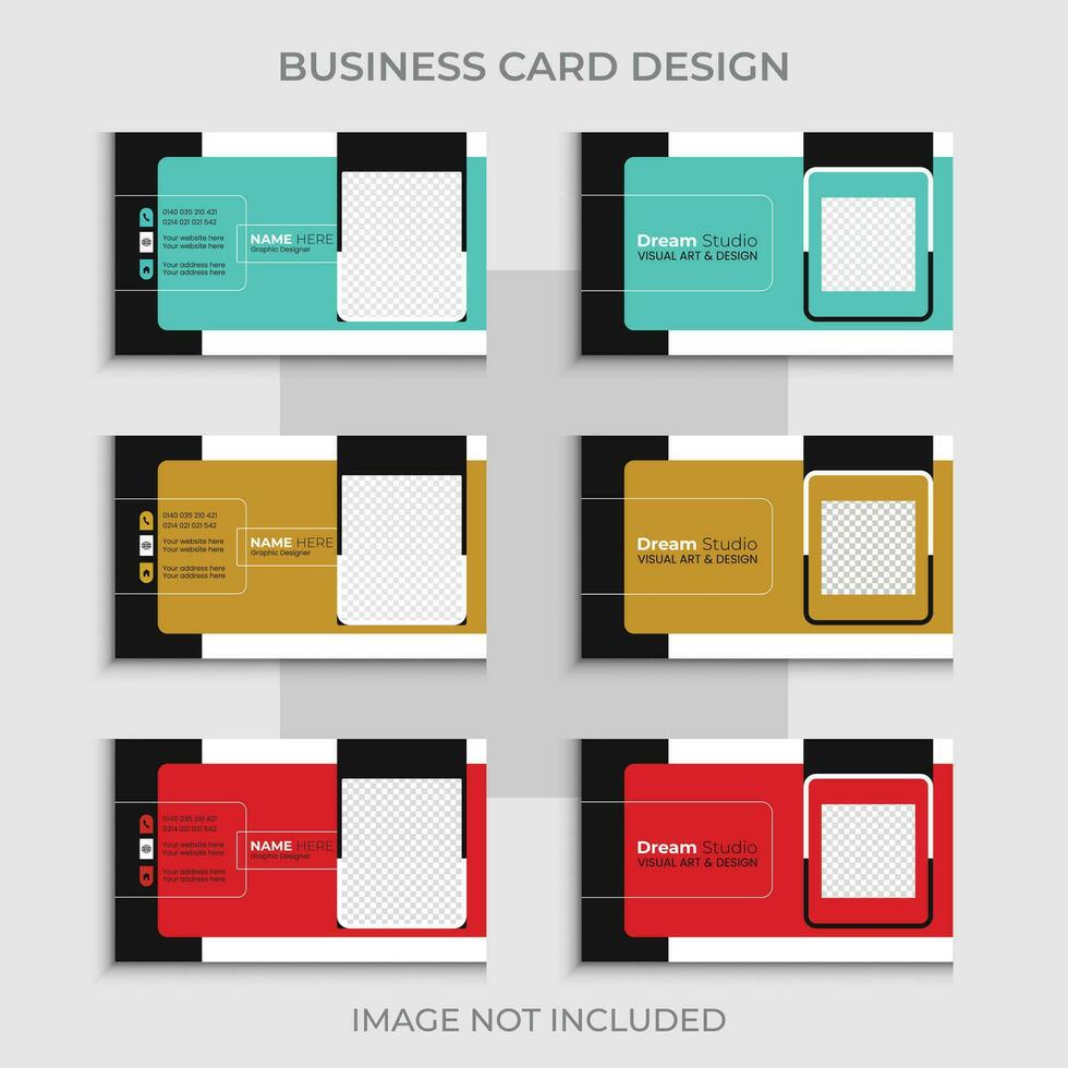 vector moderno profesional negocio tarjeta diseño, resumen sencillo creativo márketing agencia visitando tarjeta diseño modelo con 3 colores concepto.