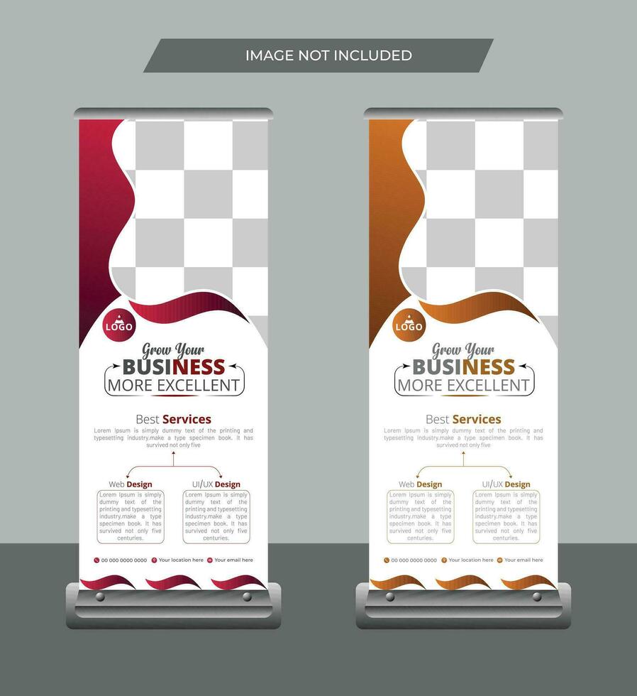 Modern business roll up banner template, stand banner layout, polygon background, business flyer, display, x-banner, flag-banner. Corporate agency roll up banner. vector