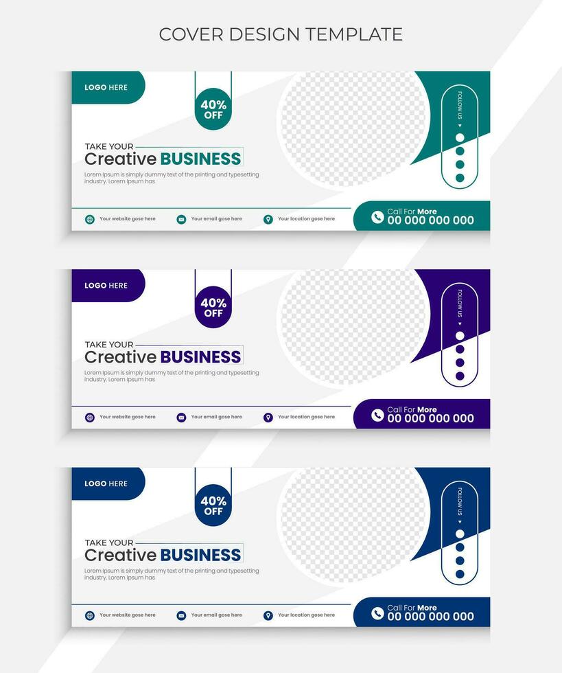 Creative business facebook cover vector template , digital marketing social media facebook banner colorful template