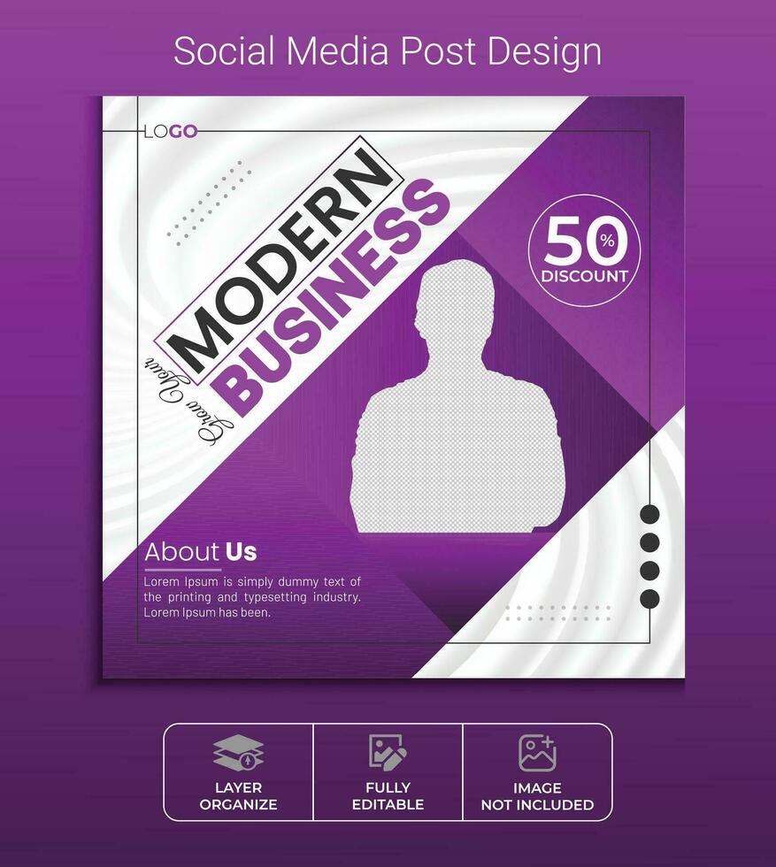 Modern marketing agency social media post design, Corporate business web banner. vector