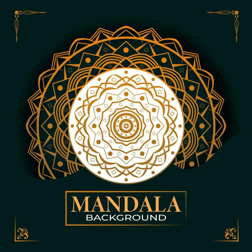 nuevo lujo mandala antecedentes moderno plantilla, con vistoso oro mandala único ornamento modelo. vector