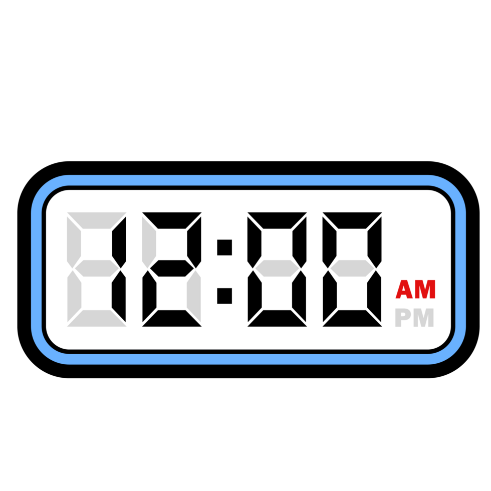 Digital Clock Time At 12 00 AM Digital Clock 12 Hour Format 32048612 PNG