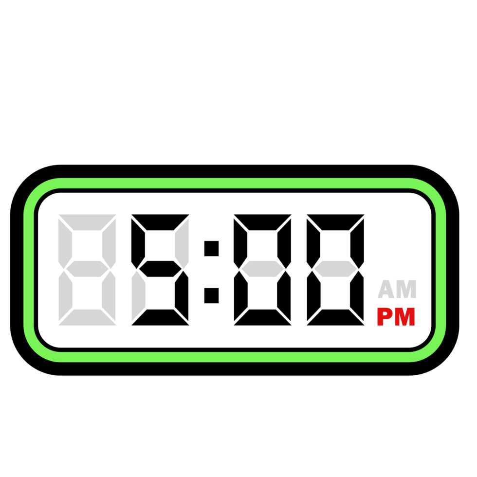 Digital Clock Time At 5 00 PM Digital Clock 12 Hour Format 32048615 PNG
