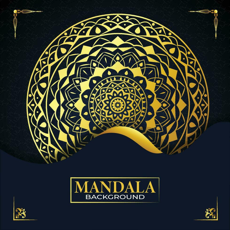 nuevo lujo mandala antecedentes moderno plantilla, con vistoso oro mandala único ornamento modelo. vector