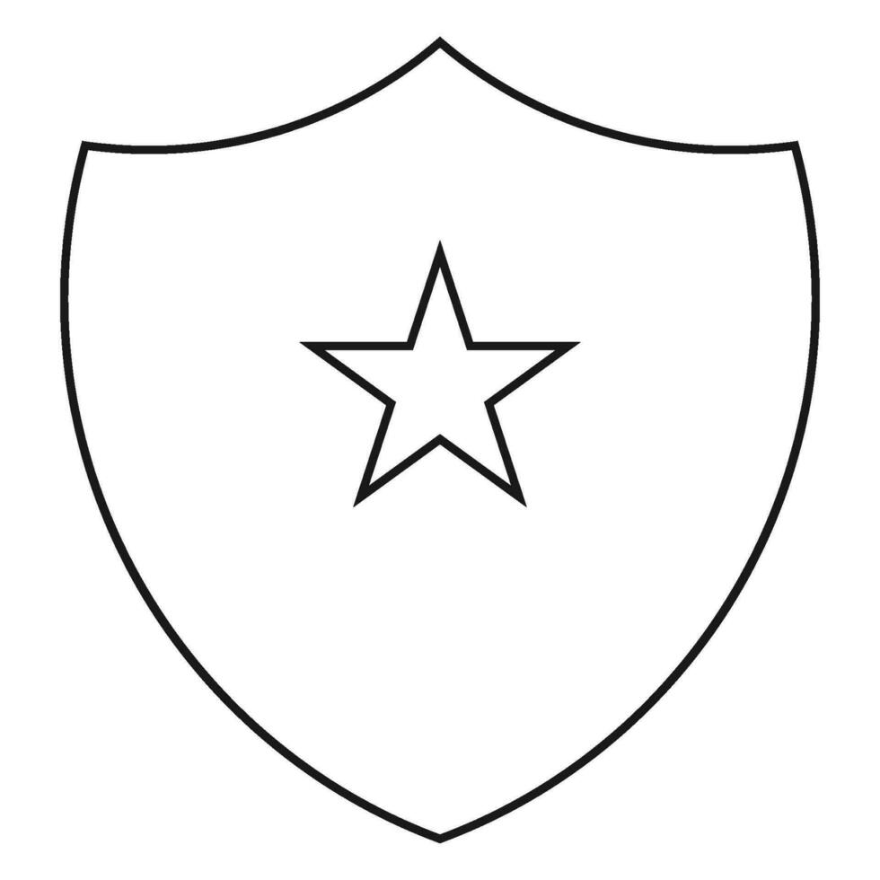 Shield and Star icon vector