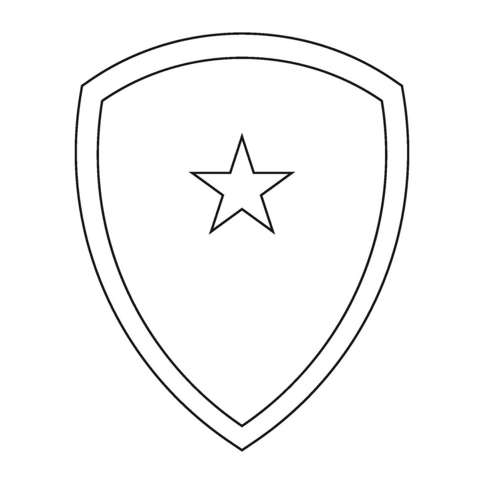 Shield and Star icon vector