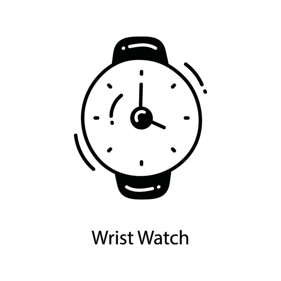 Wrist Watch doodle Icon Design illustration. Marketing Symbol on White background EPS 10 File vector