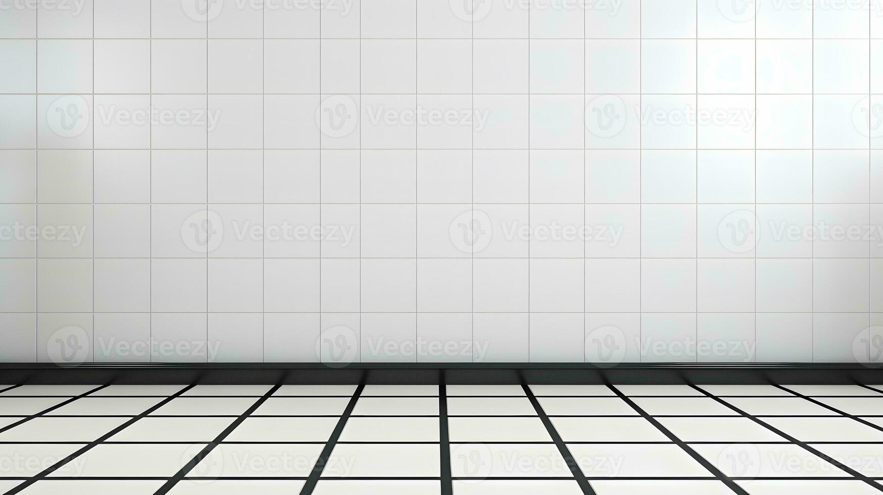 White tile wall chequered background bathroom floor texture. AI Generated photo