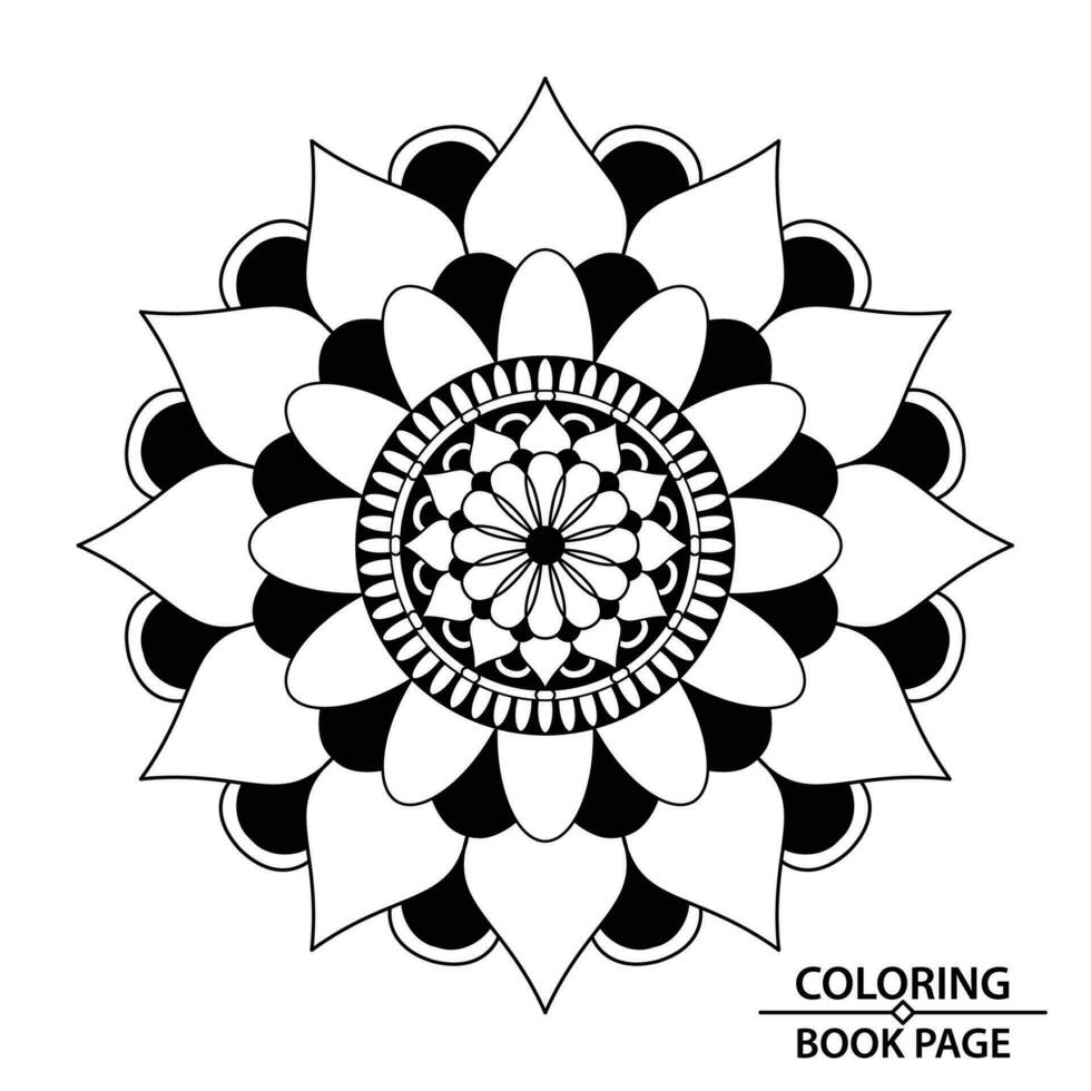 Simple Mandala for Paper Cutting or Coloring Book Page vector