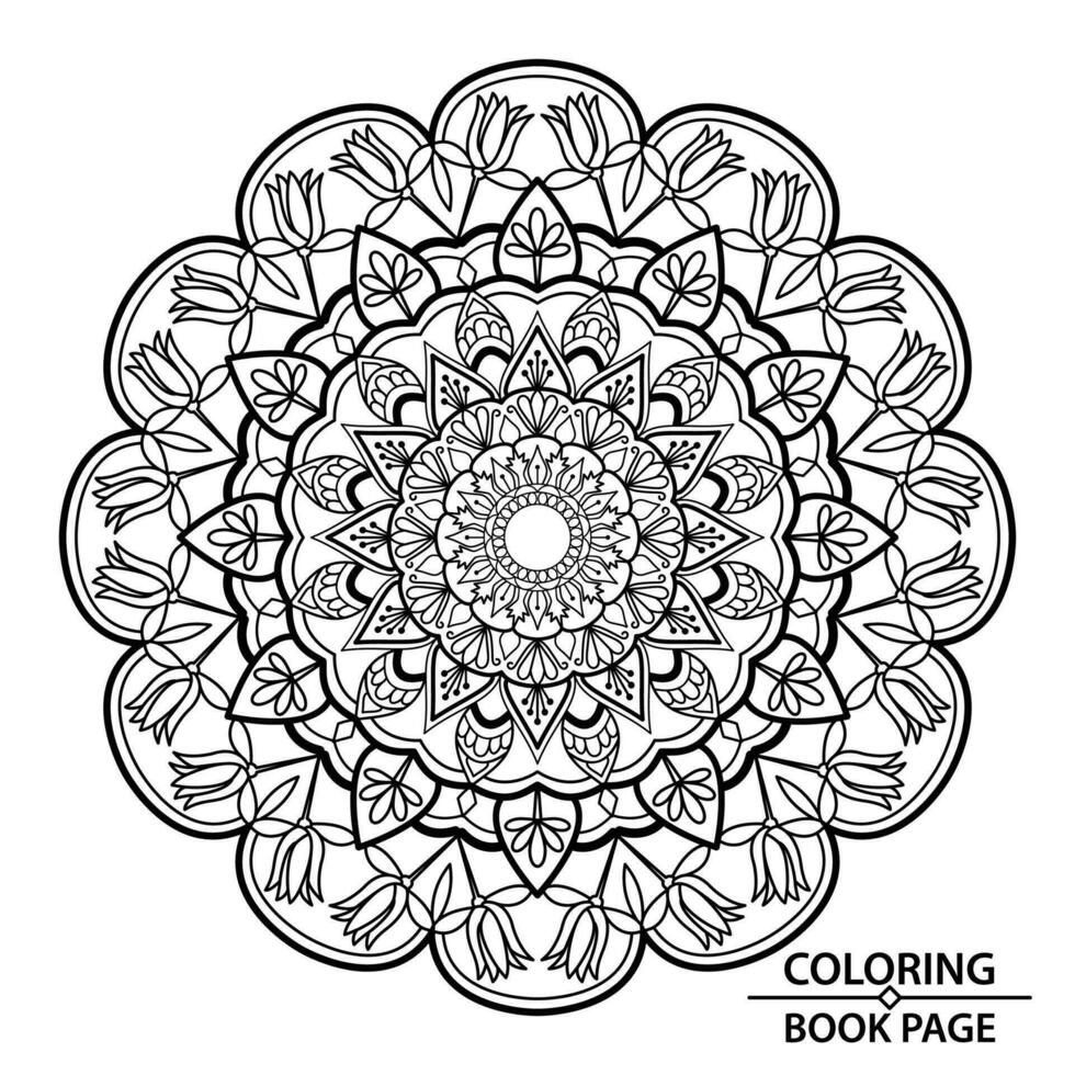 papel corte mandala o colorante libro página mandala para niños vector