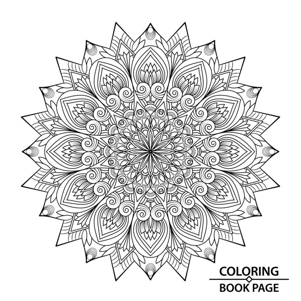 Floral, Abstract Mandala for Paper Cutting and Coloring Book Page vector