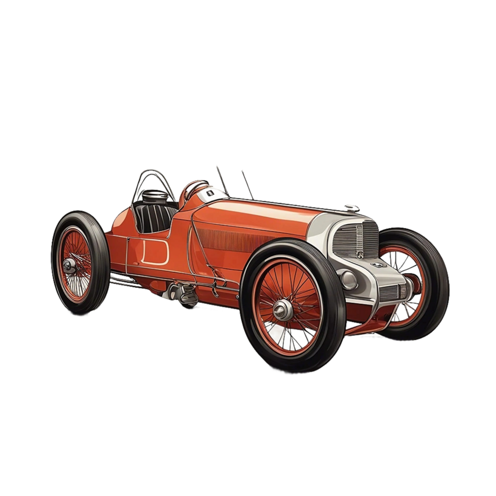 Vintage Race Car isolated on transparent background AI Generative png