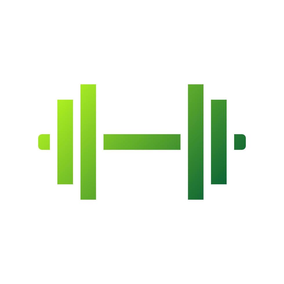 Dumbbell icon solid gradient green sport symbol illustration. vector