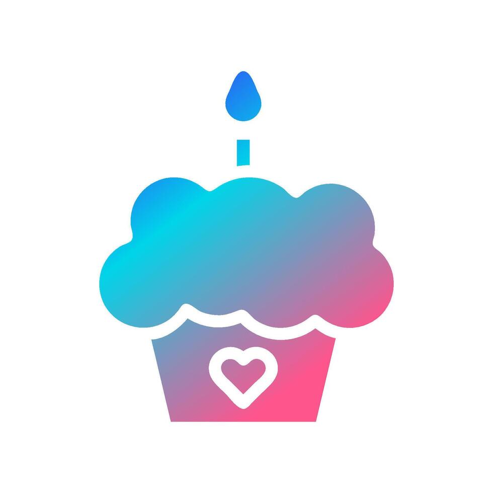 Cake icon solid gradient red purple blue colour mother day symbol illustration. vector