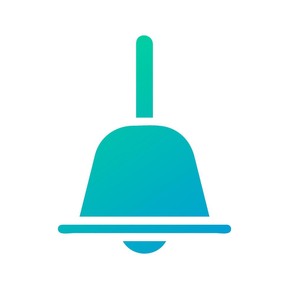 Bell icon solid gradient green blue colour easter symbol illustration. vector