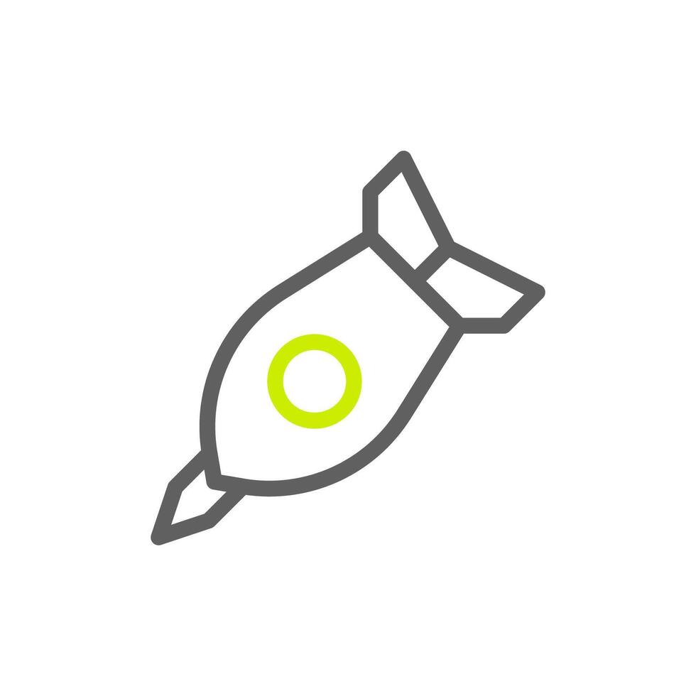Rocket icon duocolor grey vibrant green colour military symbol perfect. vector
