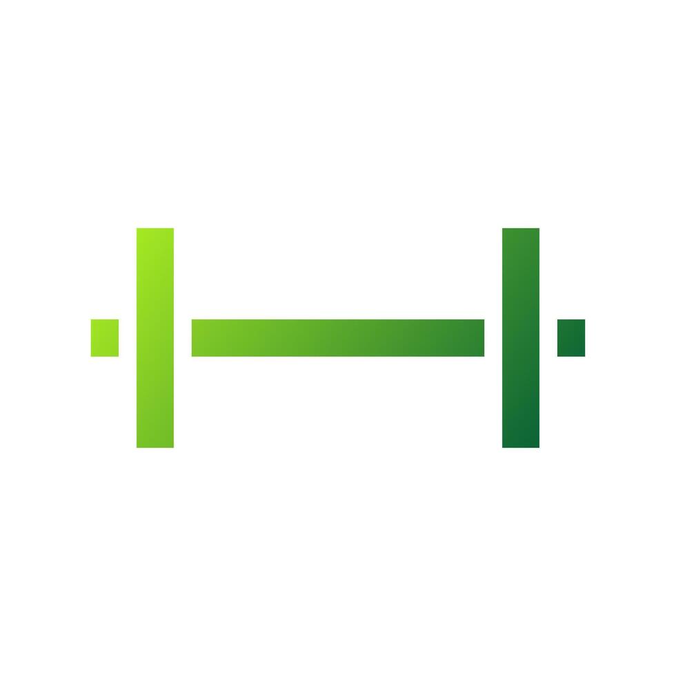 Dumbbell icon solid gradient green sport symbol illustration. vector