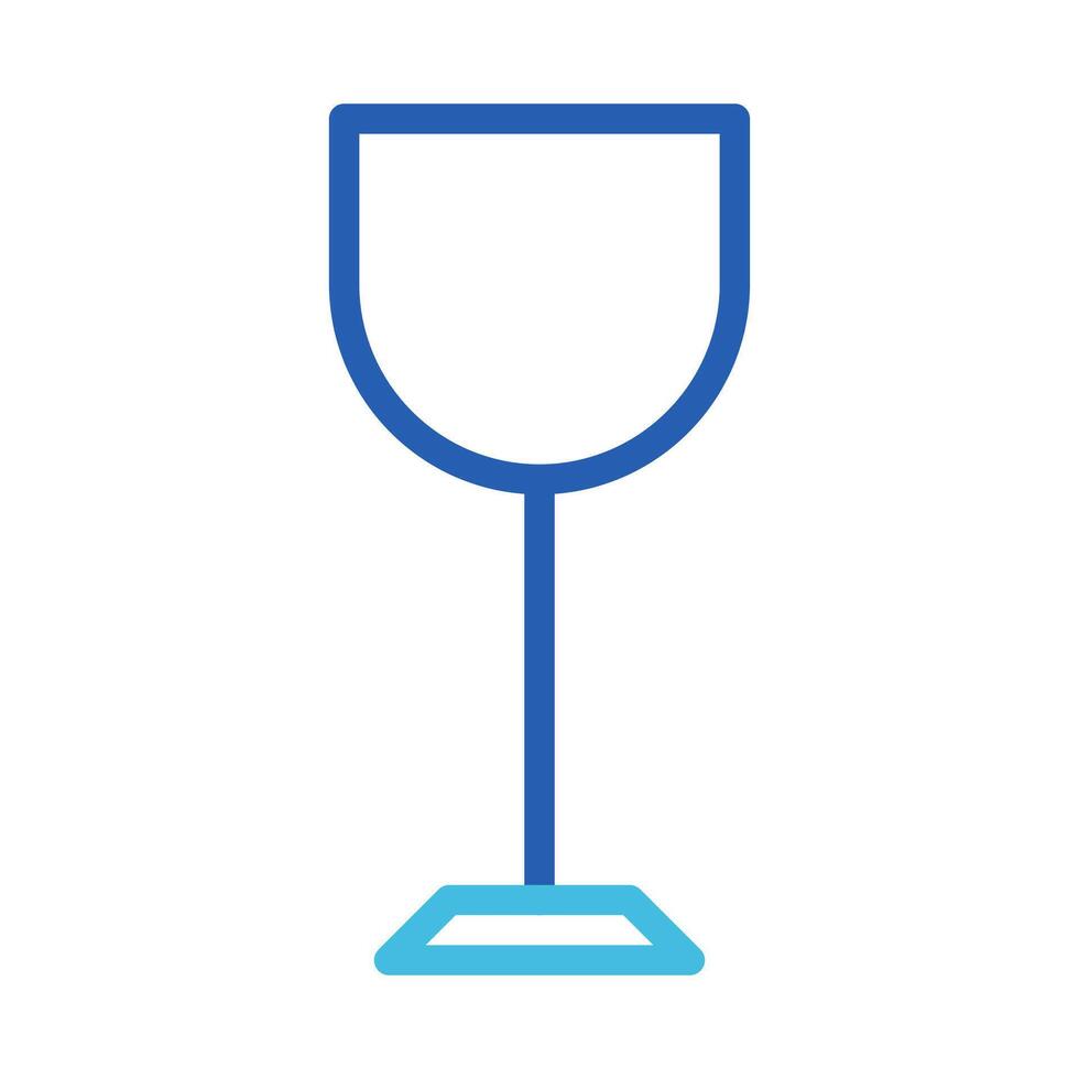 Glass wine icon duocolor blue colour easter symbol illustration. vector