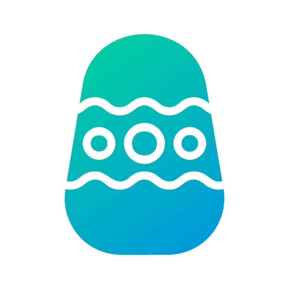 Egg icon solid gradient green blue colour easter symbol illustration. vector