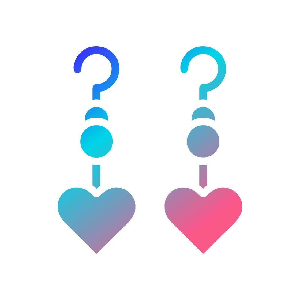 Earring love icon solid gradient red purple blue colour mother day symbol illustration. vector