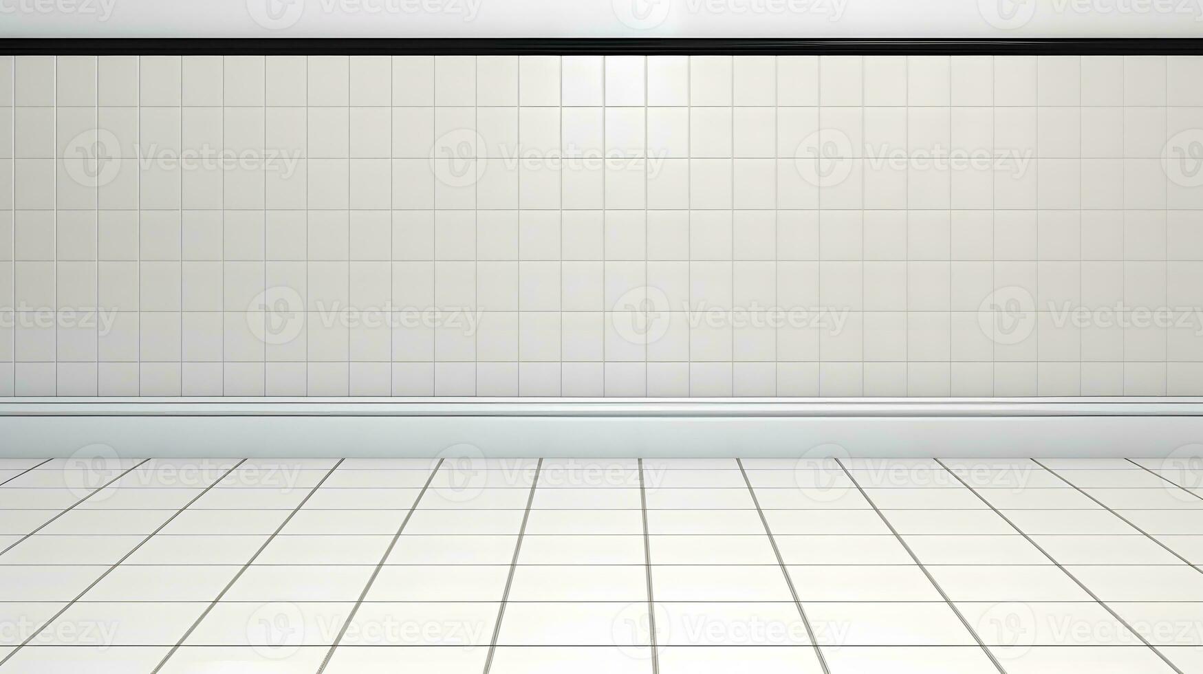 White tile wall chequered background bathroom floor texture. AI Generated photo