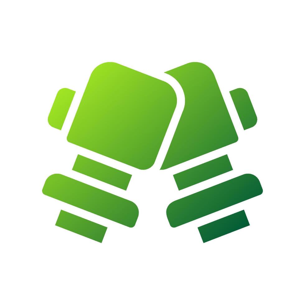 Boxing icon solid gradient green sport symbol illustration. vector