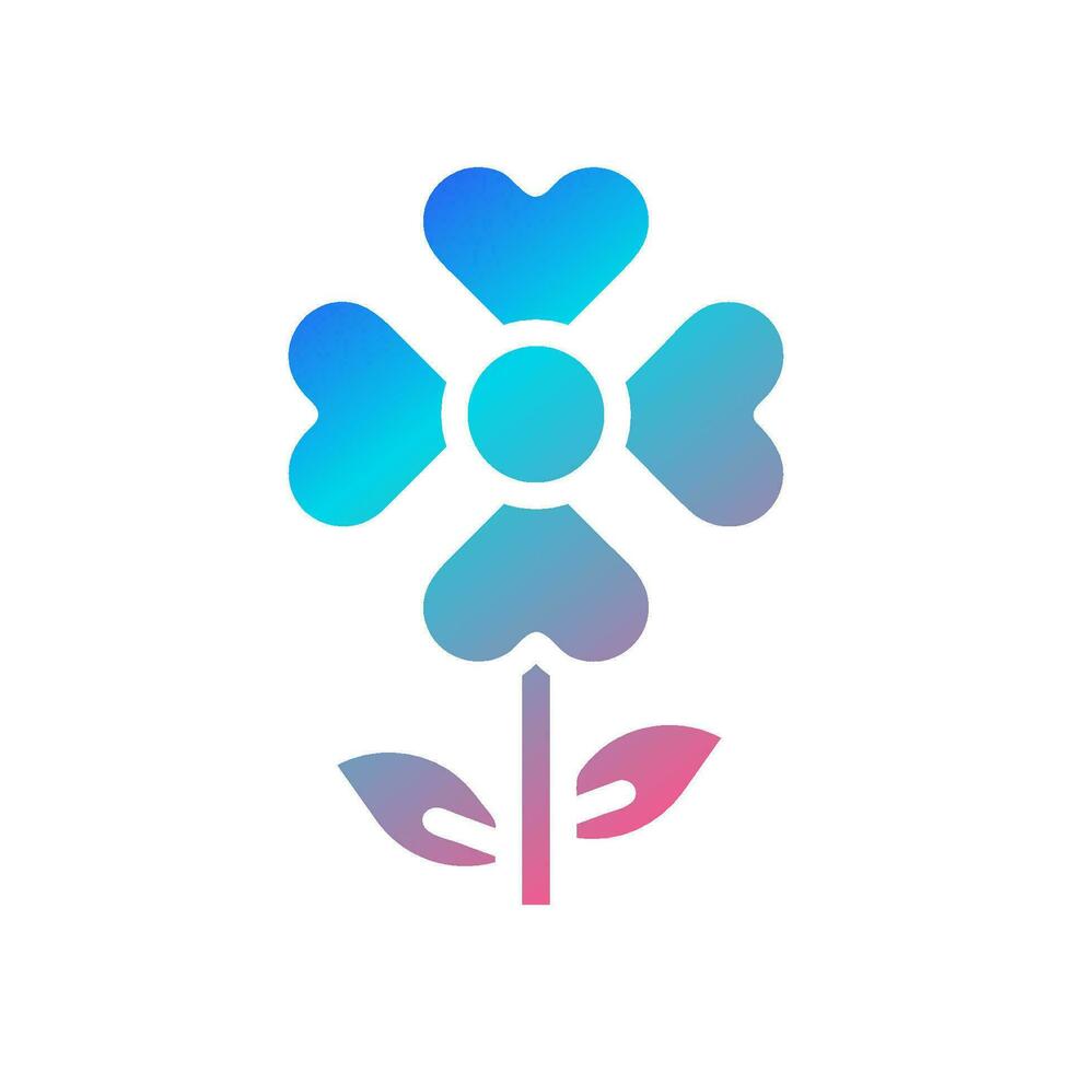 Flower love icon solid gradient red purple blue colour mother day symbol illustration. vector