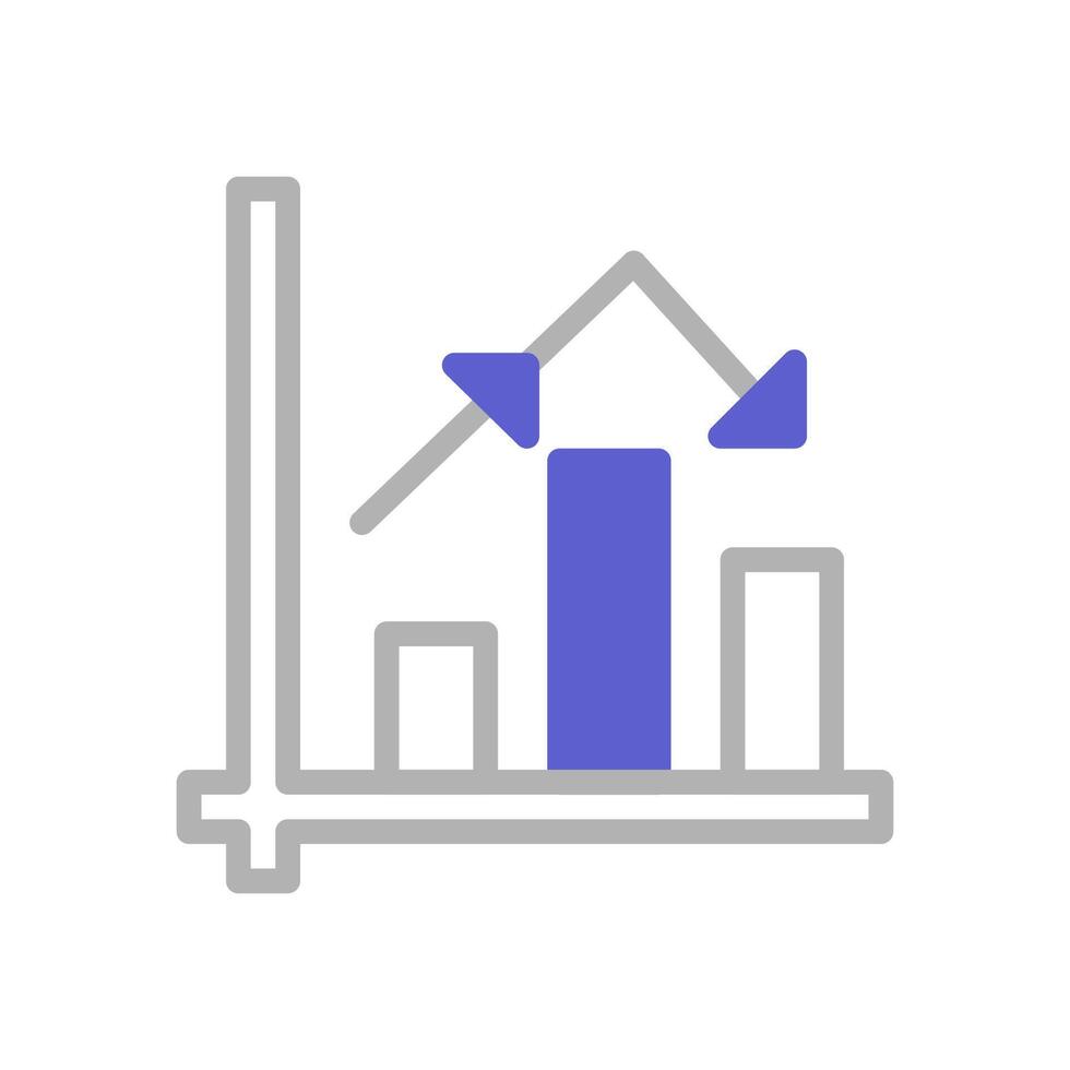 Chart icon duotone purple grey business symbol illustration. vector