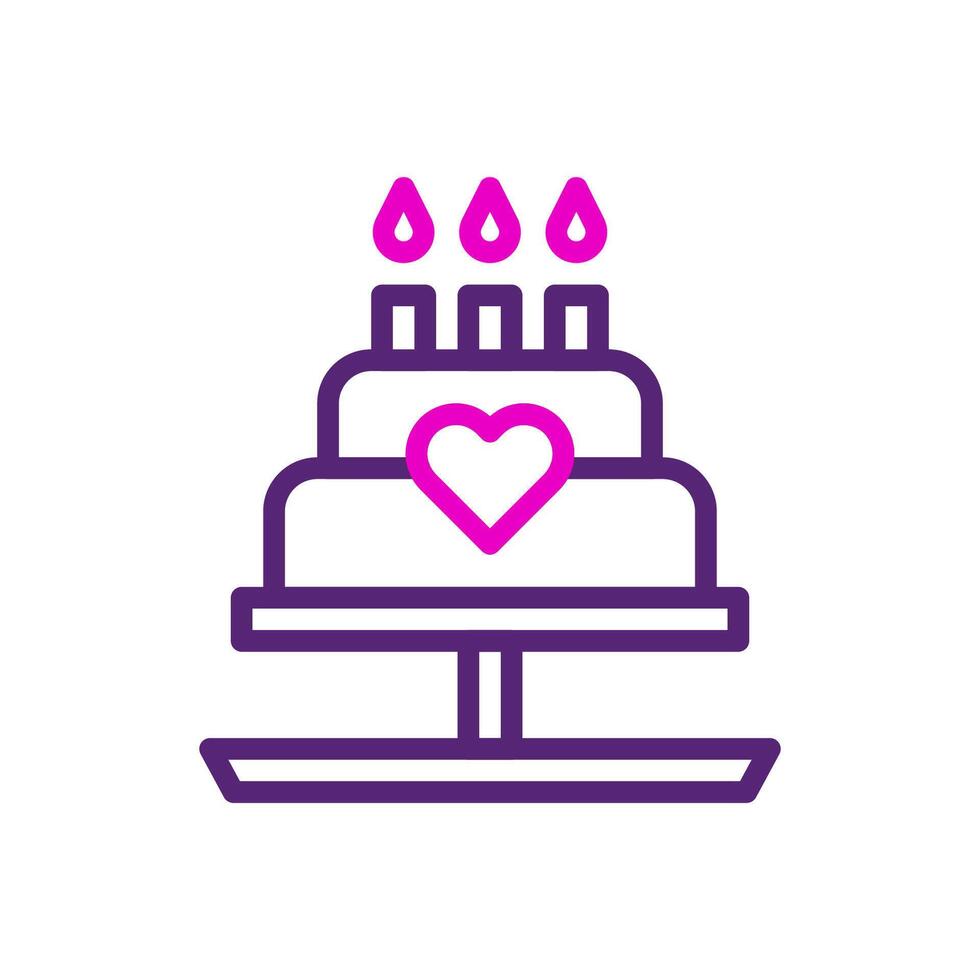 Cake icon duocolor pink purple colour mother day symbol illustration. vector