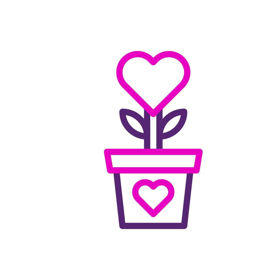 Flower love icon duocolor pink purple colour mother day symbol illustration. vector