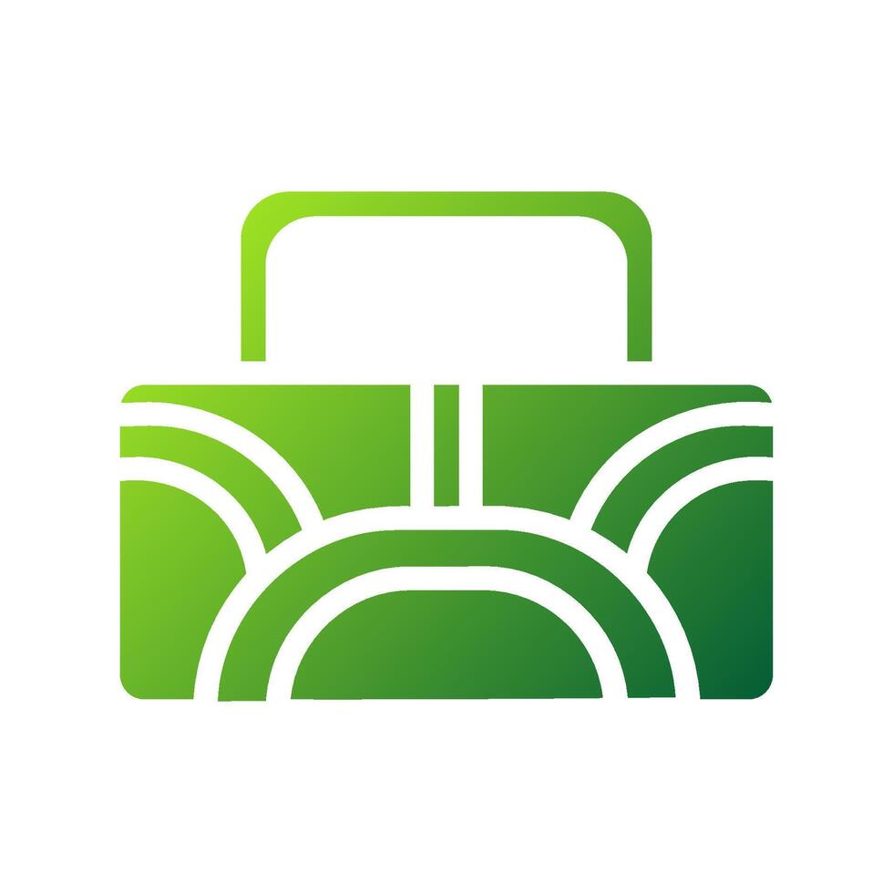 Backpack icon solid gradient green sport symbol illustration. vector