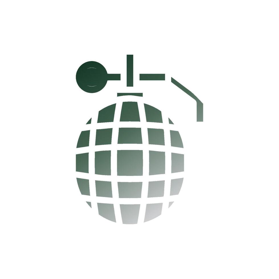 Grenade icon solid gradient green white colour military symbol perfect. vector