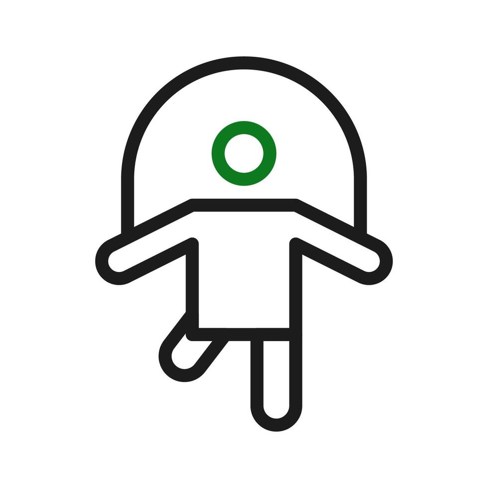 Jump rope icon duocolor green black sport symbol illustration. vector