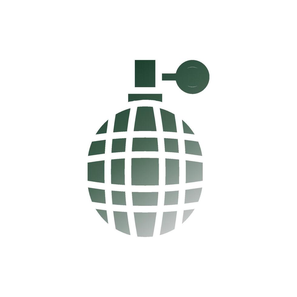 Grenade icon solid gradient green white colour military symbol perfect. vector