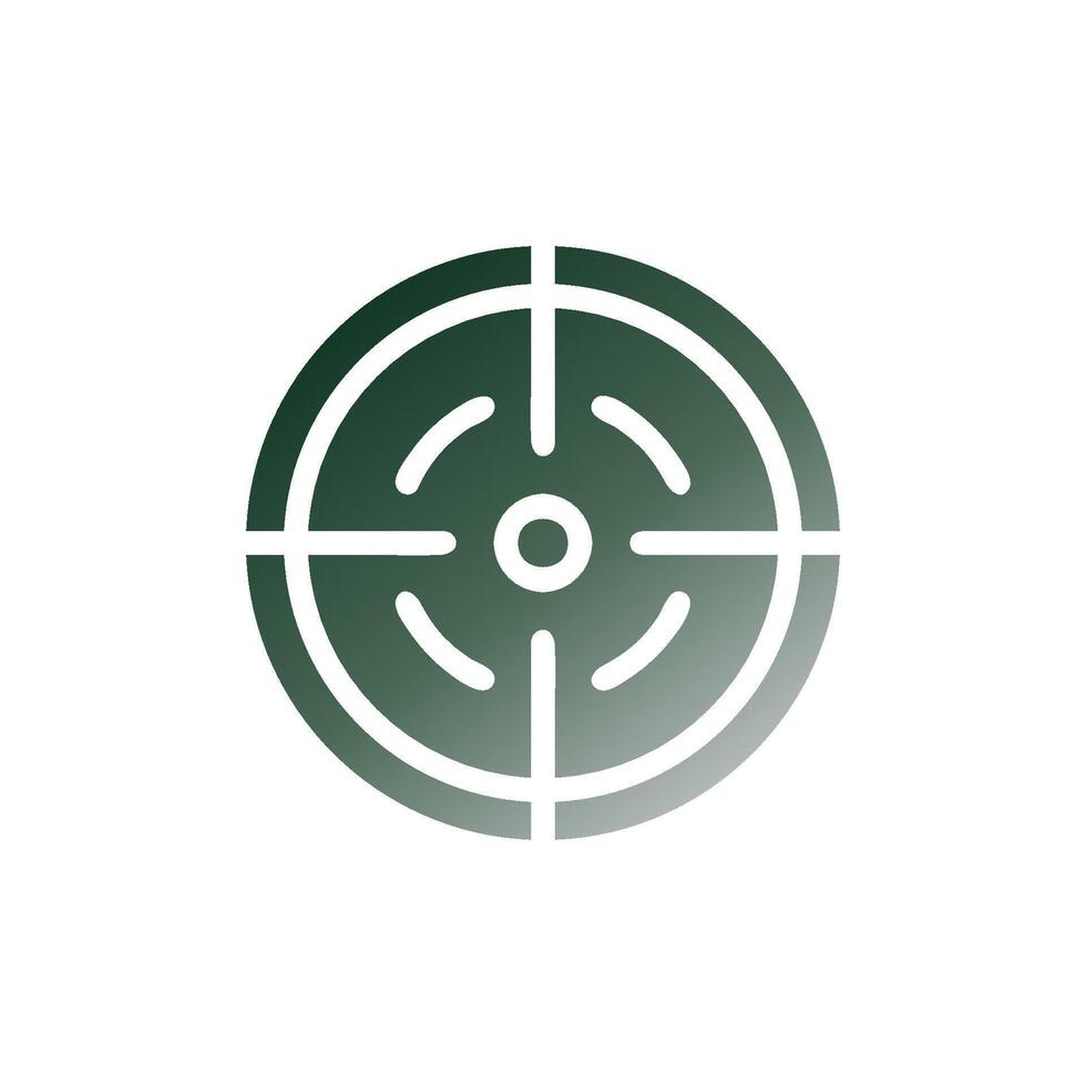 Target icon solid gradient green white colour military symbol perfect. vector