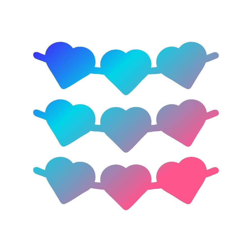 Decoration love icon solid gradient red purple blue colour mother day symbol illustration. vector