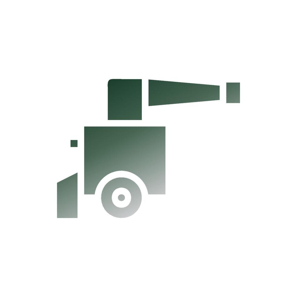 Cannon icon solid gradient green white colour military symbol perfect. vector