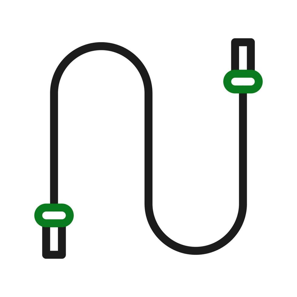 saltar cuerda icono duocolor verde negro deporte símbolo ilustración. vector