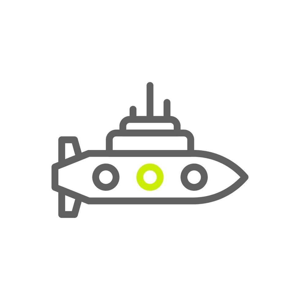 submarino icono duocolor gris vibrante verde color militar símbolo Perfecto. vector