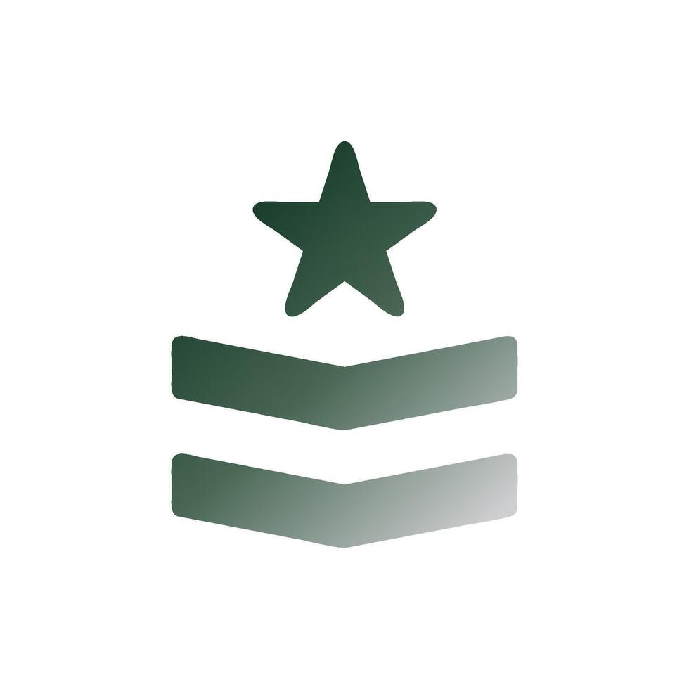 Badge icon solid gradient green white colour military symbol perfect. vector