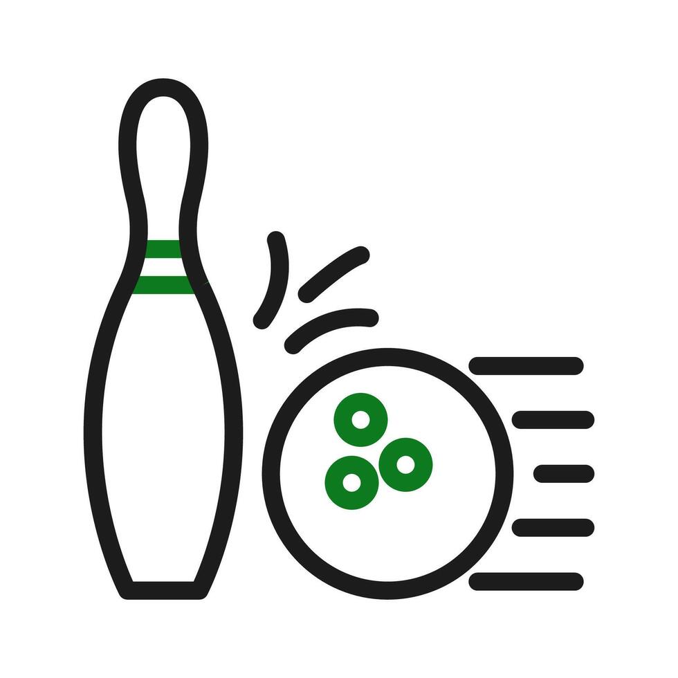 bolos icono duocolor verde negro deporte símbolo ilustración. vector