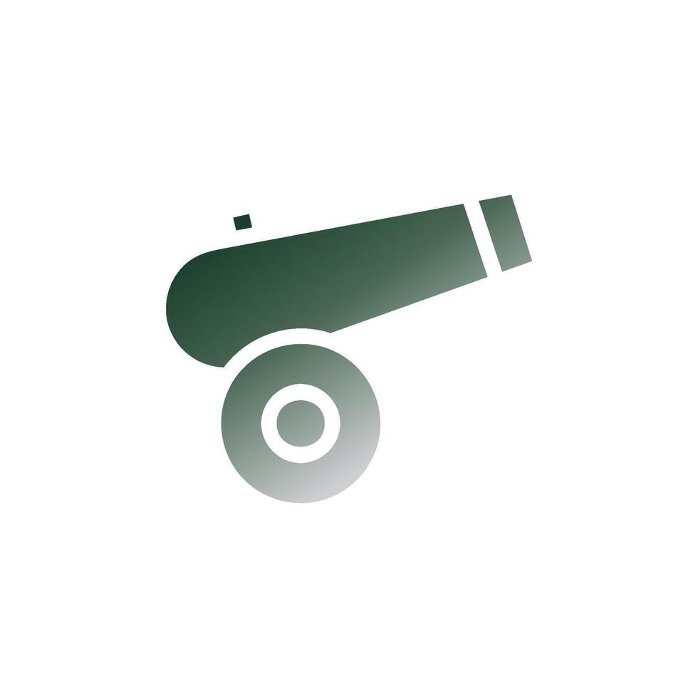 Cannon icon solid gradient green white colour military symbol perfect. vector