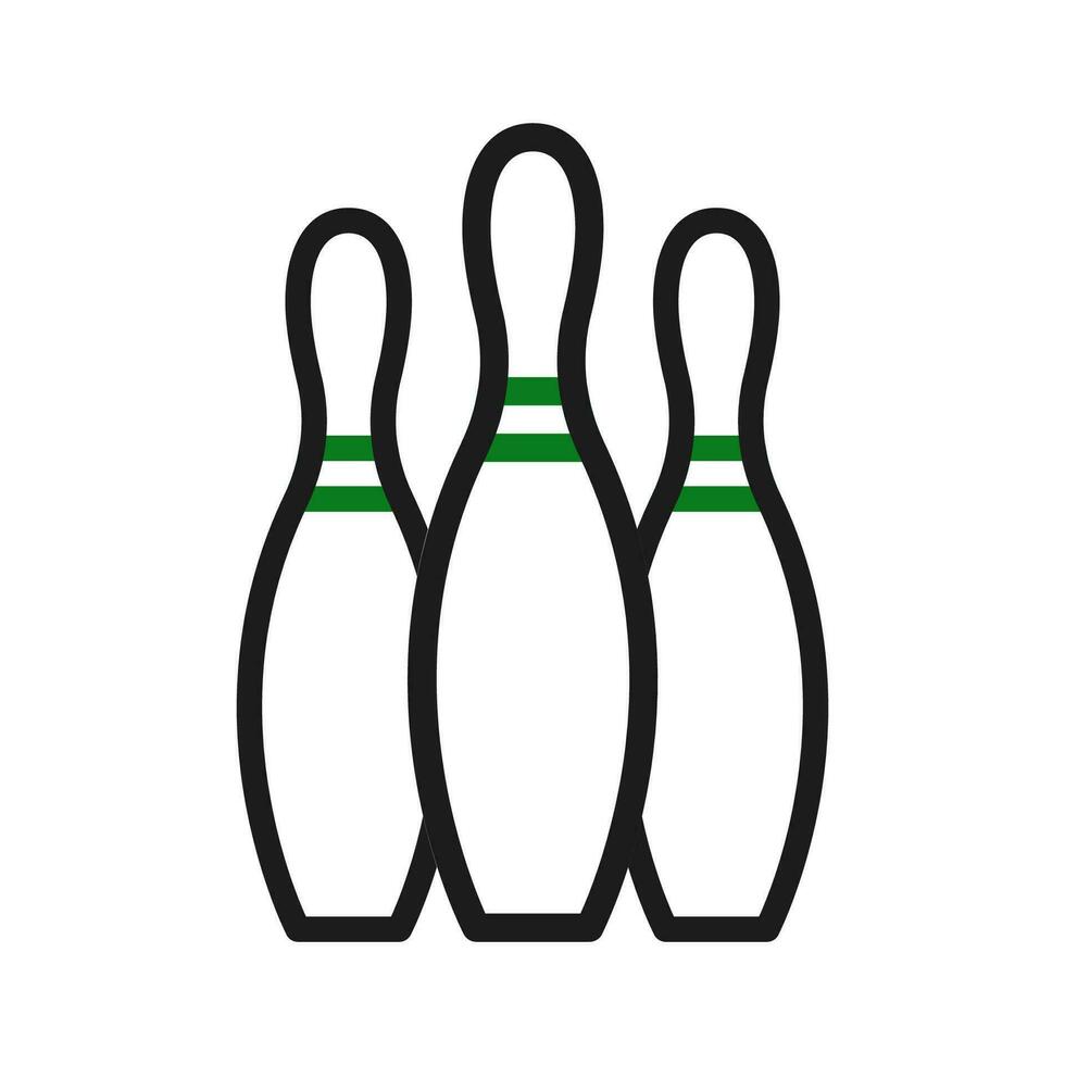 Bowling icon duocolor green black sport symbol illustration. vector