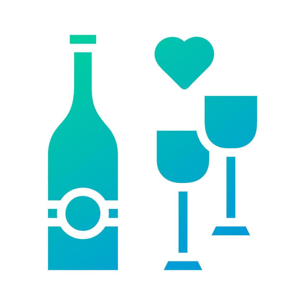 Glass wine icon solid gradient green blue colour easter symbol illustration. vector