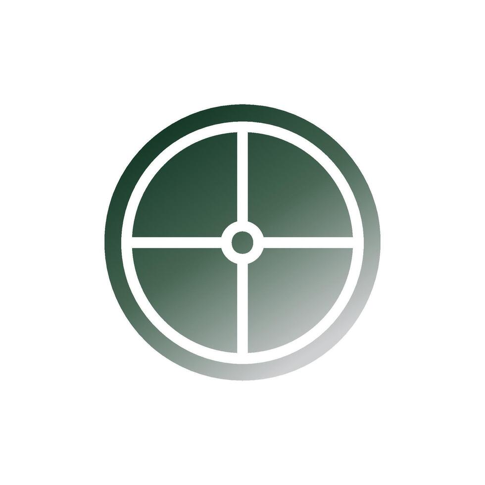 Target icon solid gradient green white colour military symbol perfect. vector