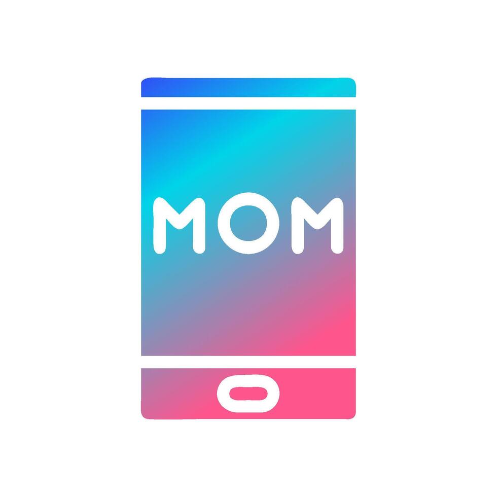 Phone mom icon solid gradient red purple blue colour mother day symbol illustration. vector