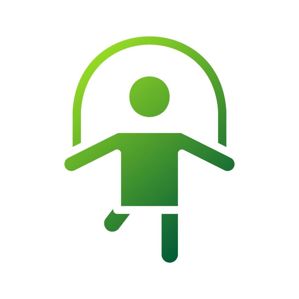 Jump rope icon solid gradient green sport symbol illustration. vector